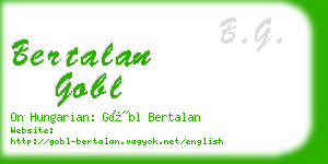 bertalan gobl business card